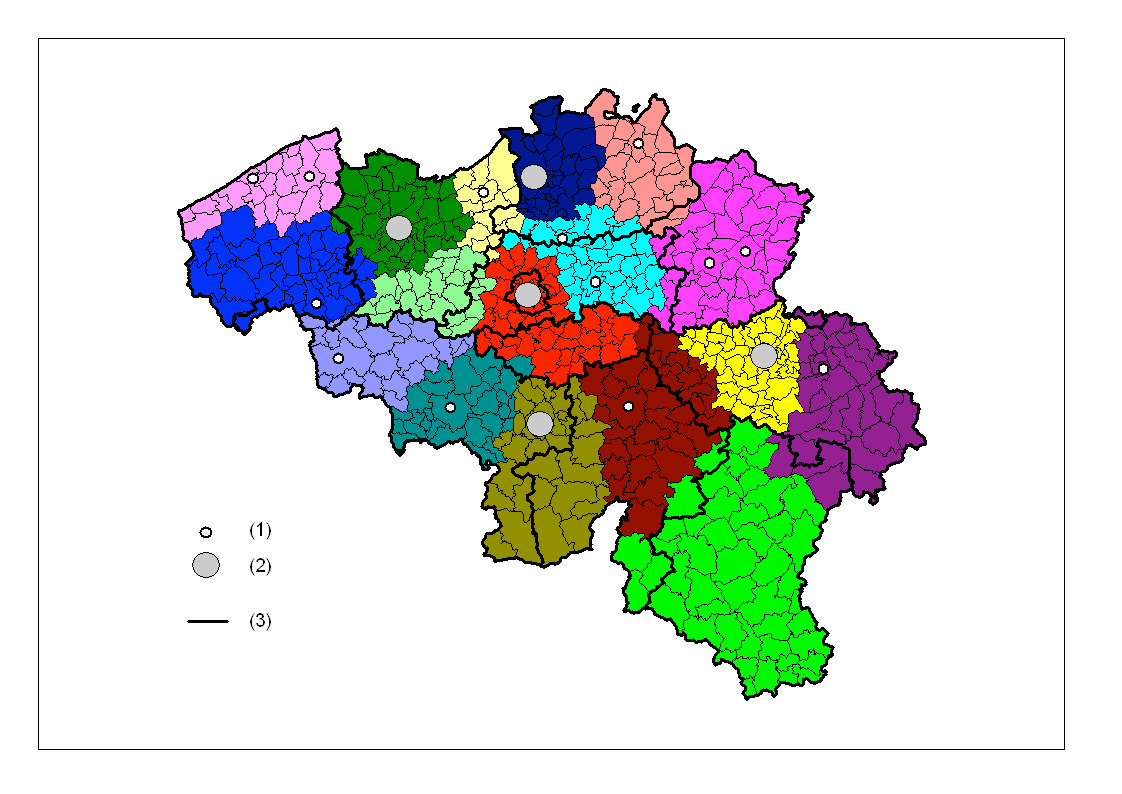 kaart belgie entiteiten